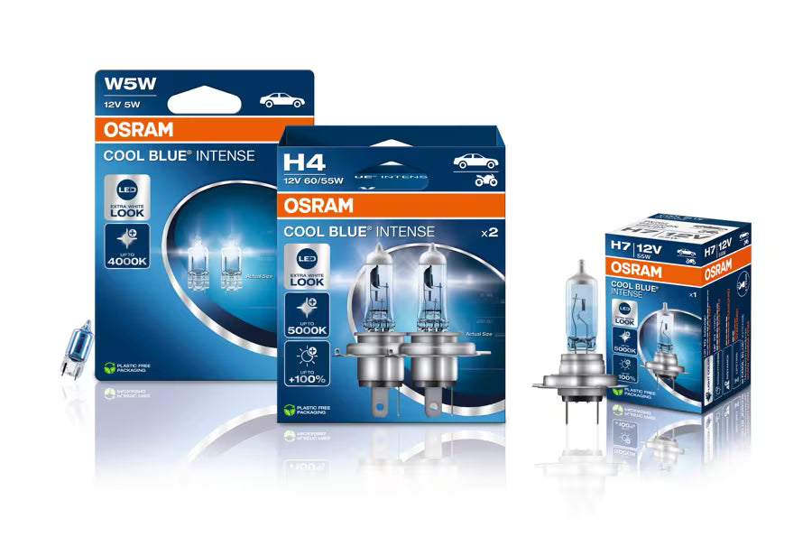 لمبة سيارة OSRAM COOL BLUE INTENSE H4 | إضاءة أقوى +100% ولمسة LED