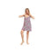 Kady Women Spaghetti Strap Zebra Print Short Nightgown with Robe