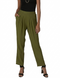 High Elastic Waist Straight-Fit Pants for Women - Olive, XL