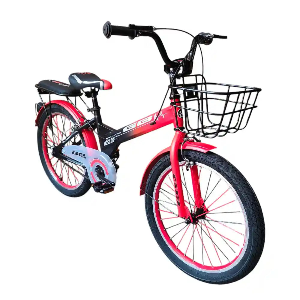 GB 20-Inch Kids Bike for Boys & Girls Ages 6–12, Single-Speed Bicycle with Front Basket, Rear Rack, Steel Caliper Brakes, Quick-Release Adjustable Saddle, Fenders, Durable One-Piece Crank, Orange Color, 1-Year Warranty High-Safety by ABO ELGOUKH & MAXLERZ