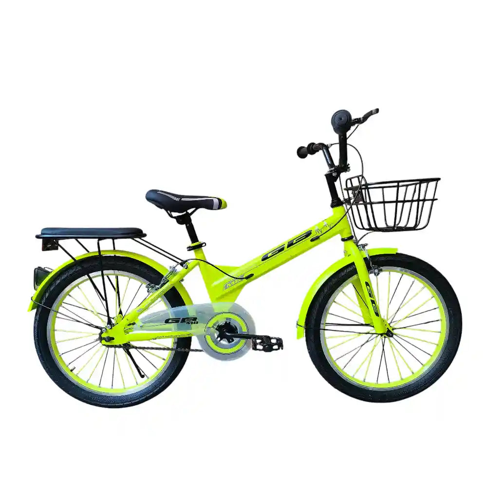GB 20-Inch Kids Bike for Boys & Girls Ages 6–12, Single-Speed Bicycle with Front Basket, Rear Rack, Steel Caliper Brakes, Quick-Release Adjustable Saddle, Fenders, Durable One-Piece Crank, Orange Color, 1-Year Warranty High-Safety by ABO ELGOUKH & MAXLERZ