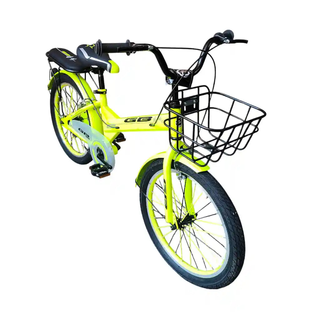 GB 20-Inch Kids Bike for Boys & Girls Ages 6–12, Single-Speed Bicycle with Front Basket, Rear Rack, Steel Caliper Brakes, Quick-Release Adjustable Saddle, Fenders, Durable One-Piece Crank, Orange Color, 1-Year Warranty High-Safety by ABO ELGOUKH & MAXLERZ – Safqqa Egypt