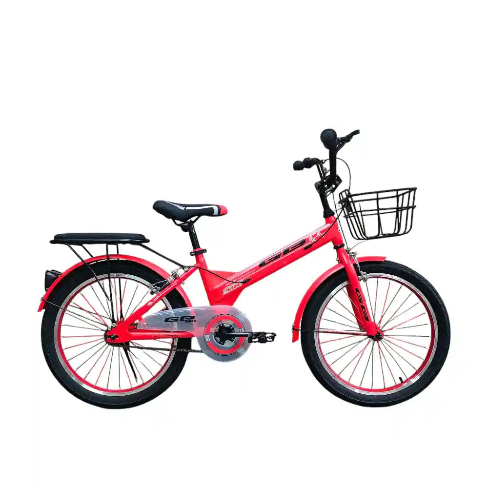 GB 20-Inch Kids Bike for Boys & Girls Ages 6–12, Single-Speed Bicycle with Front Basket, Rear Rack, Steel Caliper Brakes, Quick-Release Adjustable Saddle, Fenders, Durable One-Piece Crank, Orange Color, 1-Year Warranty High-Safety by ABO ELGOUKH & MAXLERZ