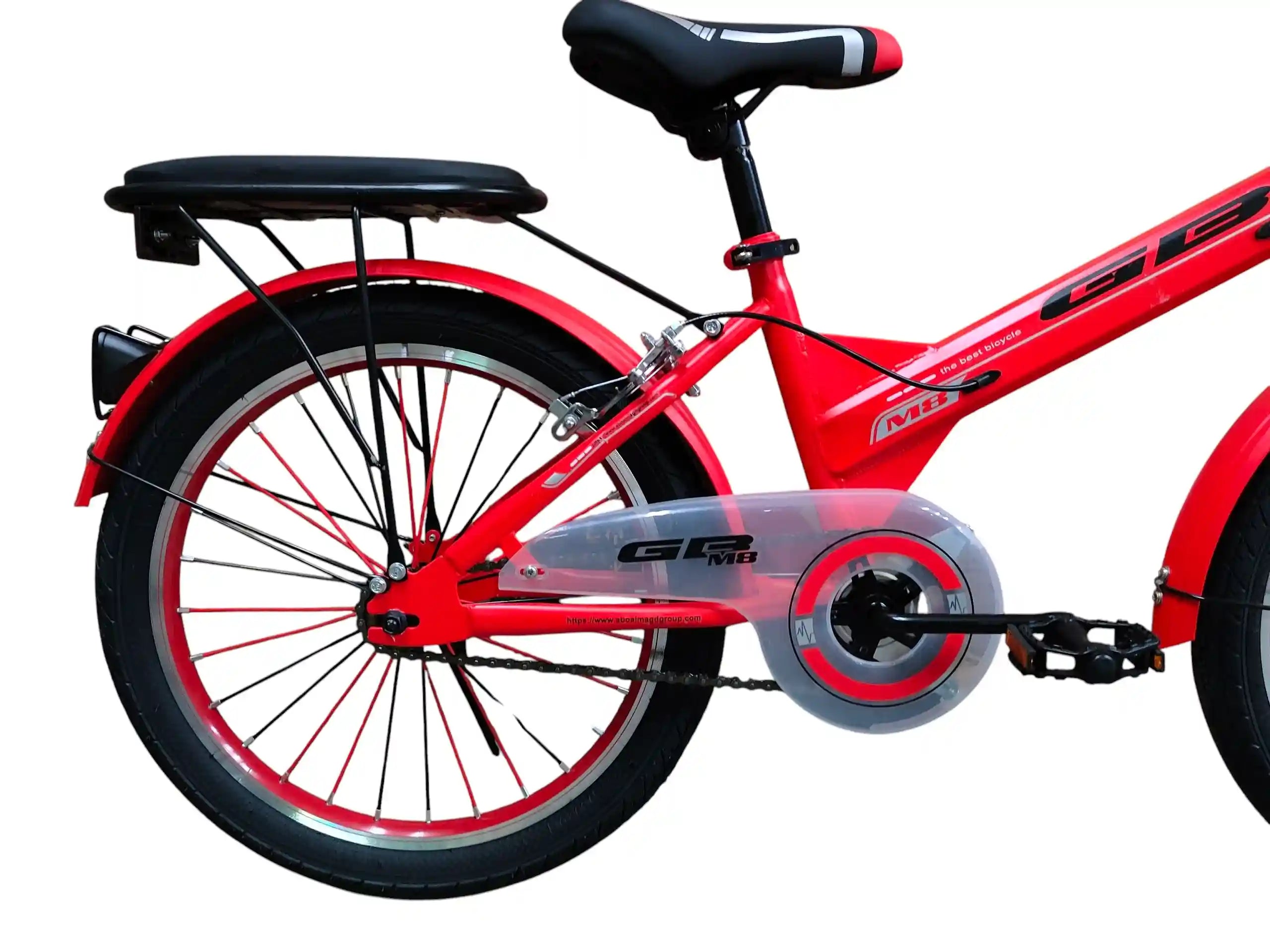 GB 20-Inch Kids Bike for Boys & Girls Ages 6–12, Single-Speed Bicycle with Front Basket, Rear Rack, Steel Caliper Brakes, Quick-Release Adjustable Saddle, Fenders, Durable One-Piece Crank, Orange Color, 1-Year Warranty High-Safety by ABO ELGOUKH & MAXLERZ – Safqqa Egypt