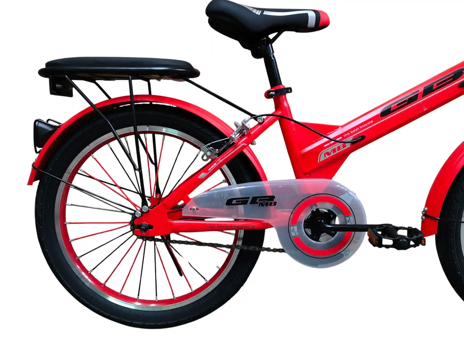 GB 20-Inch Kids Bike for Boys & Girls Ages 6–12, Single-Speed Bicycle with Front Basket, Rear Rack, Steel Caliper Brakes, Quick-Release Adjustable Saddle, Fenders, Durable One-Piece Crank, Orange Color, 1-Year Warranty High-Safety by ABO ELGOUKH & MAXLERZ