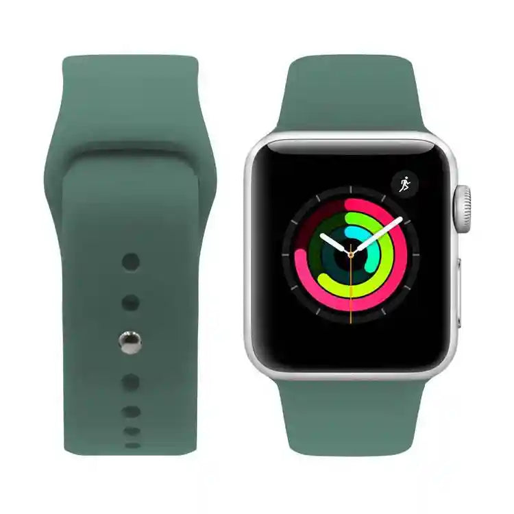 iGuard by Porodo Silicone Watch Band, Fit & Comfortable Replacement Wrist Band, Adjustable Straps Compatible for Apple Watch 44mm / 42mm - Hunter - Safqqa Egypt