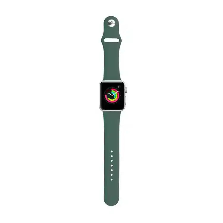 iGuard by Porodo Silicone Watch Band, Fit & Comfortable Replacement Wrist Band, Adjustable Straps Compatible for Apple Watch 44mm / 42mm - Hunter - Safqqa Egypt
