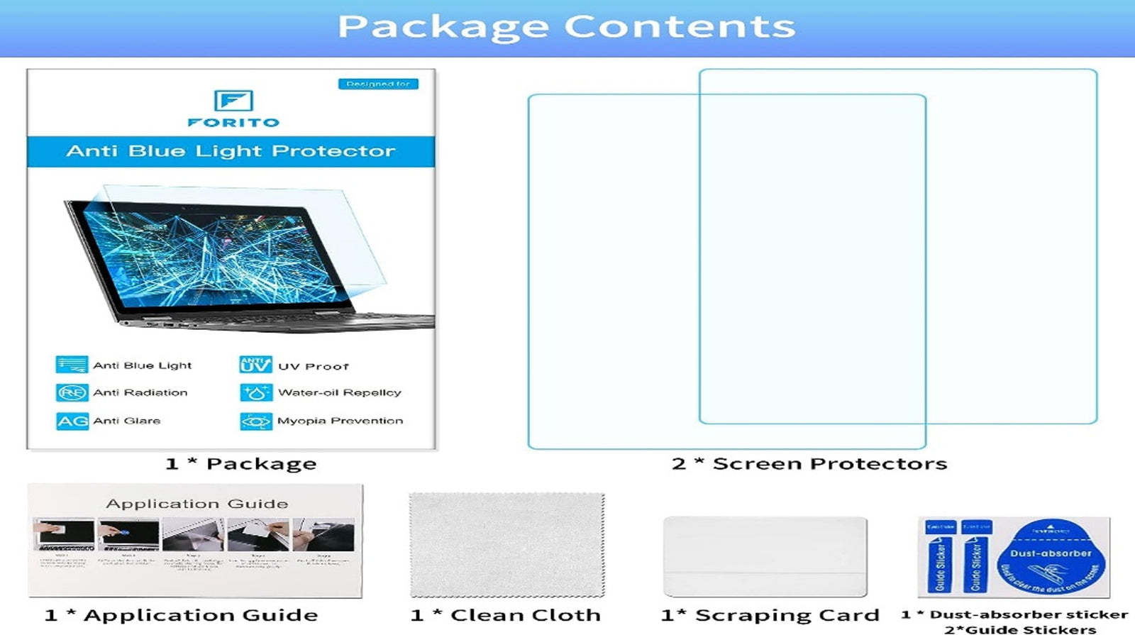 حزمة كينديكس KX3281 ٤ في ١ – لاصق حماية شاشة، غطاء لوحة مفاتيح، ملصق لابتوب شفاف، ودراغ مسند يد – مقاس 15.6 بوصة