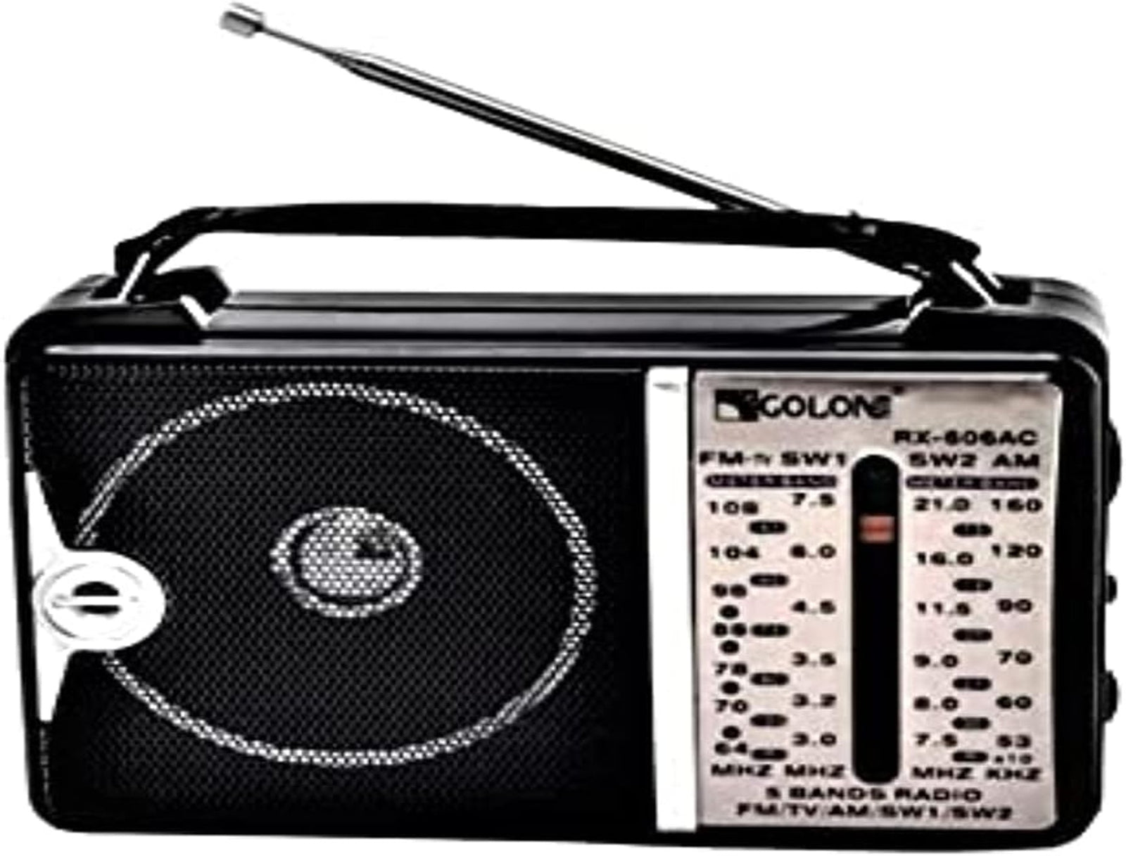 راديو كلاسيكي GOLON KX3409 RX-606 يعمل بالكهرباء مع 4 موجات (AM، FM، SW1، SW2)