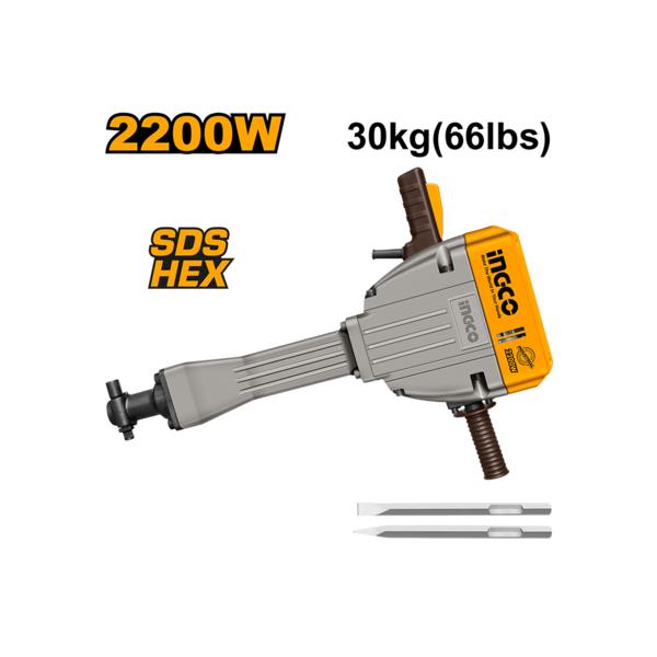 Ingco PDB22001 Demolition Breaker 2200W – Heavy Duty 75J Concrete Jack Hammer with Anti-Vibration System – Safqqa Egypt