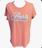 تيشيرت نسائي Aeropostale بأكمام قصيرة وتصميم بطباعة متباينة