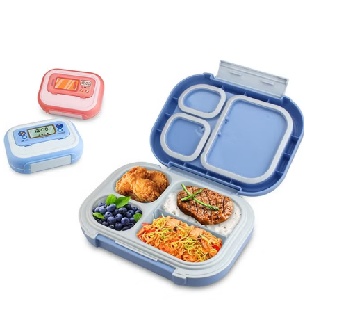 Bento Box Lunch Box for Kids Adults Leakproof Bento Lunch Box with 4 Compartments Spoon and Fork Portable Boys Girls Lunch Box with for Work Office School