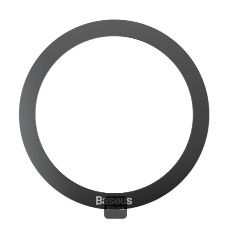 ملصق حلقة معدنية مغناطيسية من سلسلة Baseus Halo | لوحة حامل هاتف رفيعة للغاية 2 قطعة - أسود