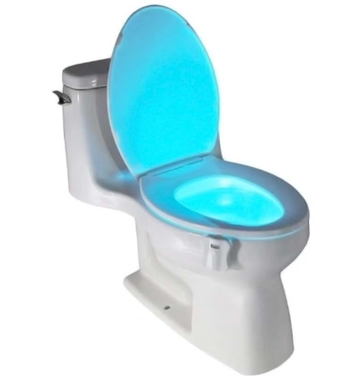 مصباح LED ليلي للمرحاض باستشعار للحركة أبيض 9x10سم