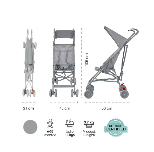 عربة أطفال خفيفة الوزن من جت – قابلة للطي بمظلة واسعة