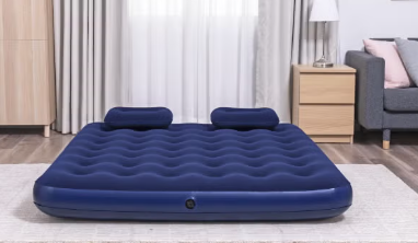 مرتبة هوائية مبطنة مع مضخة هواء – أزرق، 80x60 بوصة