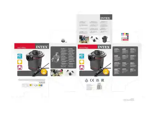 INTEX QuickFill 12V DC Electric Pump – (14.2×14.2×12.4cm)