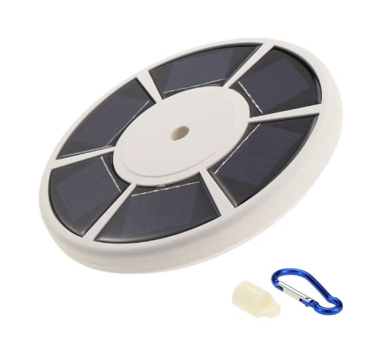 عمود علم متعدد الألوان يعمل بالطاقة الشمسية مع 26 مصباح LED - 23.5 × 5.3 × 0.45 سم