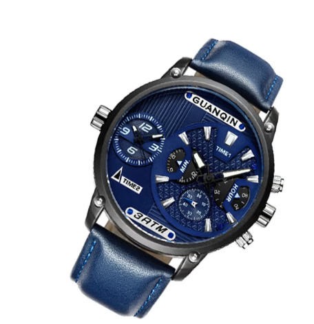Men’s Leather Chronograph Wrist Watch – Elegant & Precise