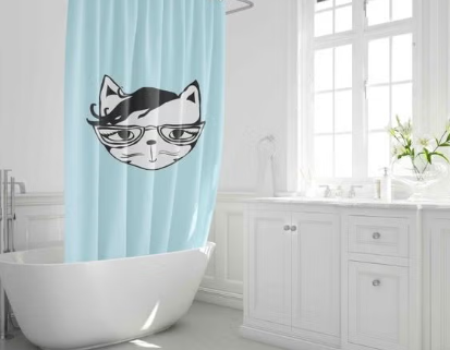 Printed Shower Curtain with Stylish Design – 150 x 200 cm