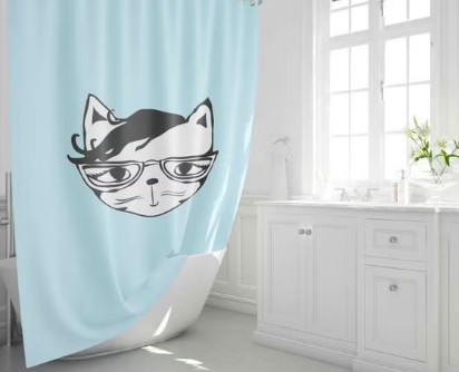 Printed Shower Curtain with Stylish Design – 150 x 200 cm – Safqqa Egypt