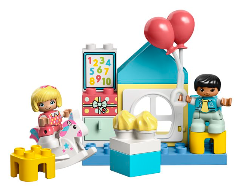 LEGO LEGO DUPLO Playroom 10925 – Educational Toddler Playset in House-Shaped Storage Box with Birthday Party & School Role-Play, Ages 2+