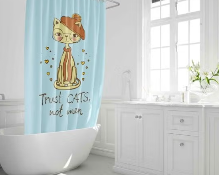 Printed Shower Curtain – Stylish Bathroom Decor – Safqqa Egypt