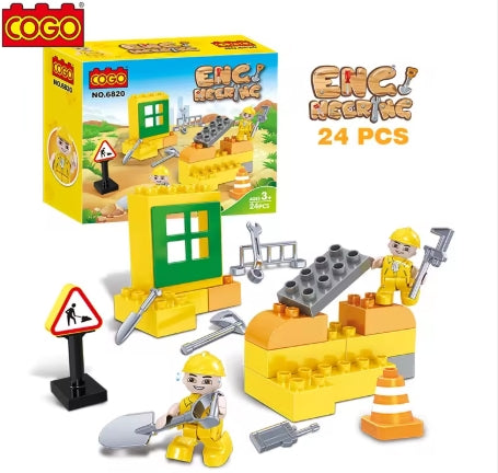 COGO children's toys, 24 pieces of ABS plastic building blocks, preschool building block set for kids