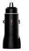 Trands Car Phone Charger With Type-C Lightning Cable Black