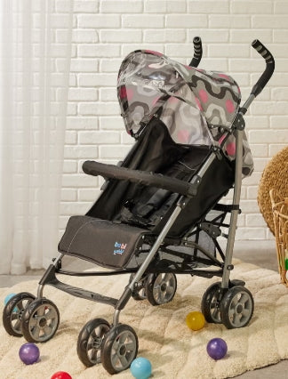 Bebi Foldable Compact Umbrella Reclining Seatback Stroller With Canopy Fit For Newborn Multicolour