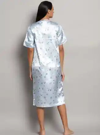 Casual Midi Nightdress Blue - Safqqa Egypt