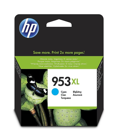 953XL High YieldCyan Original Ink Cartridge [F6U16AE] | Works with HP OfficeJet Pro 7720, 7730, 7740, 8210, 8218, 8710, 8715, 8720, 8725, 8730 Printers - Cyan – Safqqa Egypt