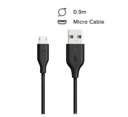 كابل ميكرو يو إس بي من أنكر باور لاين بطول 3 قدم للشحن ونقل البيانات