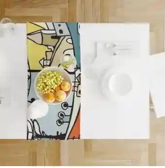 أضف لمسة أناقة لمائدة الطعام مع عداء الطاولة من Bonamaison المصنوع من البوليستر. يتميز بتصميم متعدد الألوان يمنح طاولة الطعام مظهراً حيوياً وعصرياً. بمقاس 150x50 سم