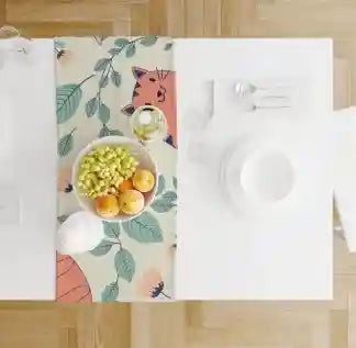 أضف لمسة أناقة لمائدة الطعام مع عداء الطاولة المطبوع من Bonamaison. مصنوع من خامة بوليستر عالية الجودة، ويتميز بتصميم ملون مطبوع يضفي حيوية وجمالاً على الطاولة. بمقاس 150x50 سم،