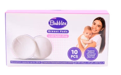 Bubbles cotton breast pads 10 pieces