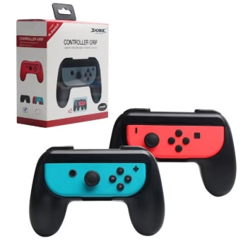 طقم مقابض DOBE المكون من قطعتين مصمم لتعزيز تجربة اللعب على Nintendo Switch. توفر هذه المقابض اللاسلكية قبضة مريحة ومناسبة لليد، مما يقلل التعب أثناء جلسات اللعب الطويلة