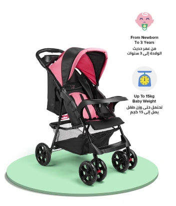 Bebi Lightweight Baby Stroller Compact And Easy One Hand Fold Adjustible Leg Rest And Top - Safqqa