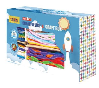 مجموعة من mumbo Jumbo للفنون والحرف اليدوية هي مجموعة إبداعية متكاملة مصممة لإطلاق خيال الأطفال وتنمية مهاراتهم الفنية. تحتوي على مجموعة واسعة من المواد الملونة والممتعة داخل صندوق