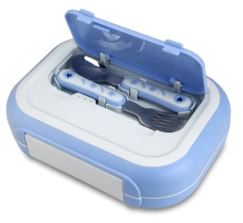 CityRiya-Long Bento Box Lunch Box for Kids Adults Leakproof Bento Lunch Box with 4 Compartments Spoon