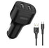 Generic Dual Port Car Charger 12W with PVC Type-C Cable 1.2M
