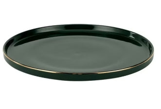 Royalford  Fine Bone Dinner Plate Premium-Quality, Light-Weight and Food-Grade Plate Green - Royal Green 10.25inch