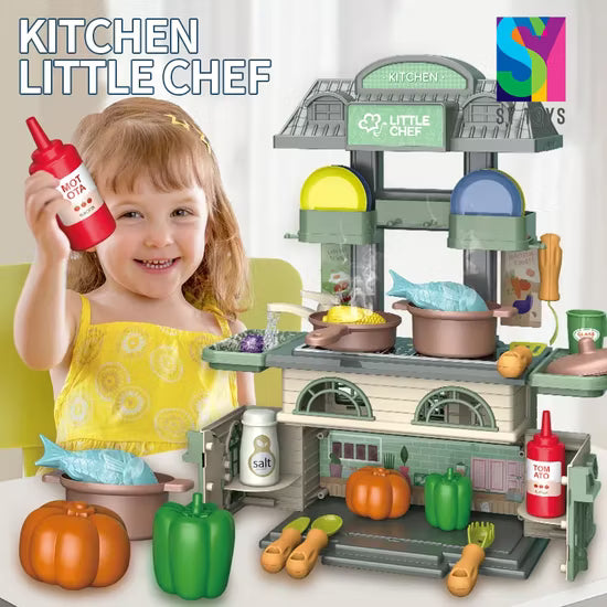 2-in-1 Playhouse & Kitchen Toy – 38 Pieces for Kids Ages 3+ – Safqqa Egypt