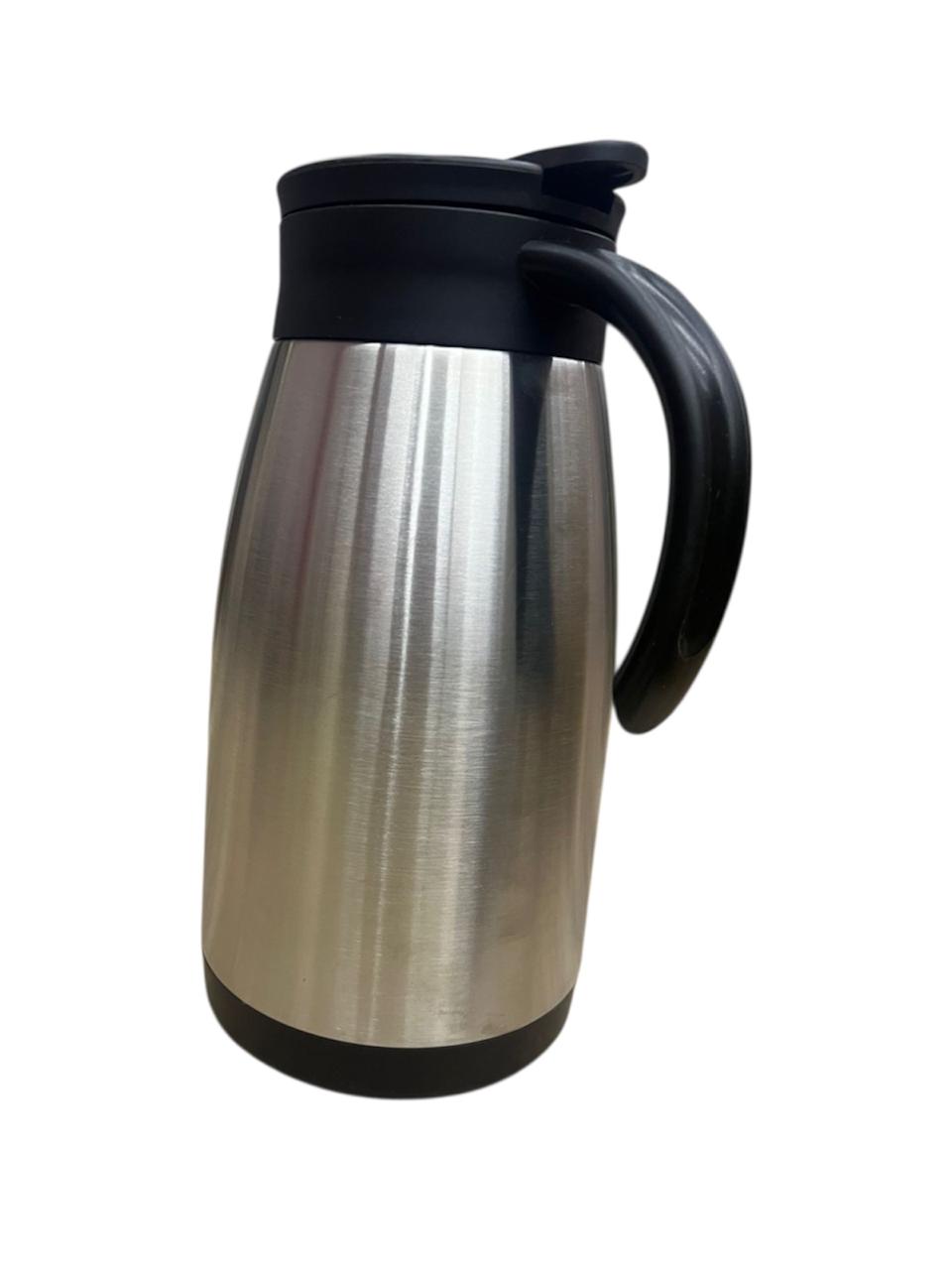 Royalford Coffee Pot 1000ML/33.5oZ | Stainless Steel Thermal Carafe | 24 Hour Heat & Cold | Water Jug Airpot Flask | Double Walled Vacuum Insulated Coffee Pot with Press Button | Ideal for Coffee Tea
