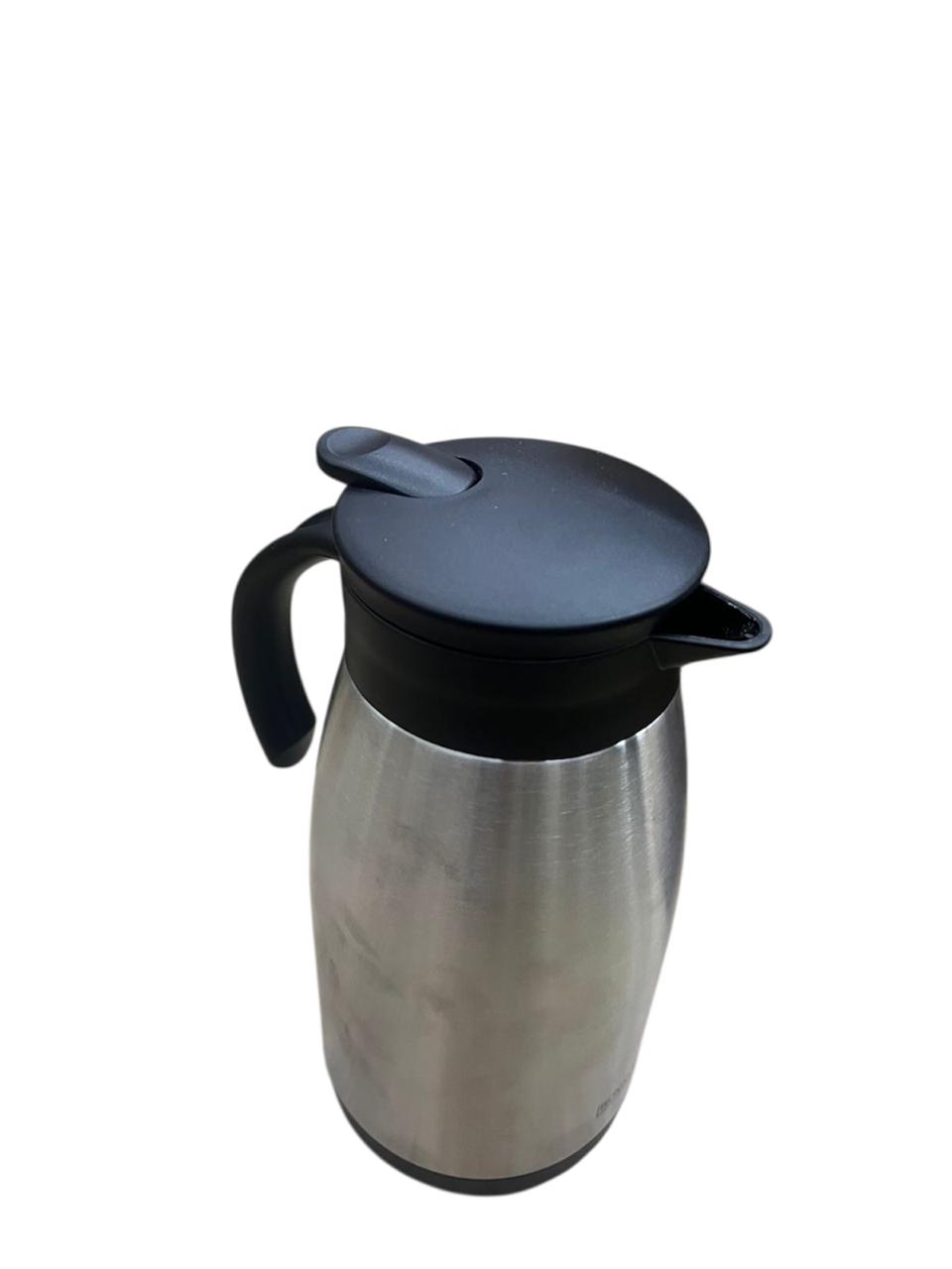 Royalford Coffee Pot 1000ML/33.5oZ | Stainless Steel Thermal Carafe | 24 Hour Heat & Cold | Water Jug Airpot Flask | Double Walled Vacuum Insulated Coffee Pot with Press Button | Ideal for Coffee Tea