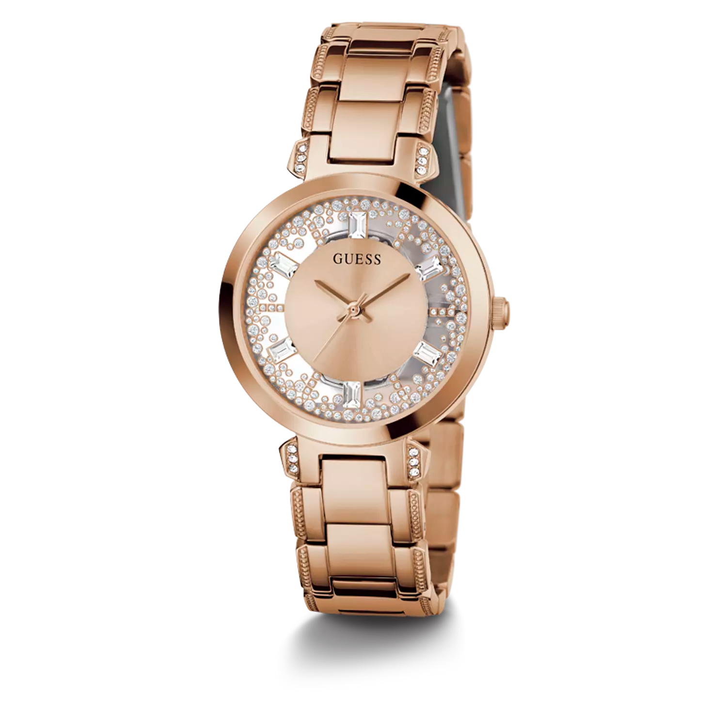 ساعة جيس للنساء فضية لامعة وسوار ستانلس ستيل