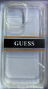Guess Brown Stripe Clear Back Case for iPhone 14 Pro Max