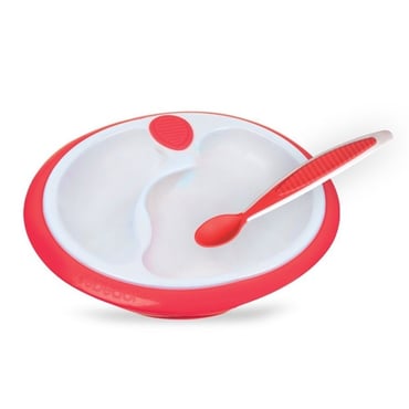 طقم طعام خاص للأطفال من Bebedor رقم 8568 (طبق + ملعقة) مصمم ليجعل وقت الطعام ممتعًا وسهلًا لطفلك يشجع الطفل على الاعتماد على نفسه في تناول الطعام