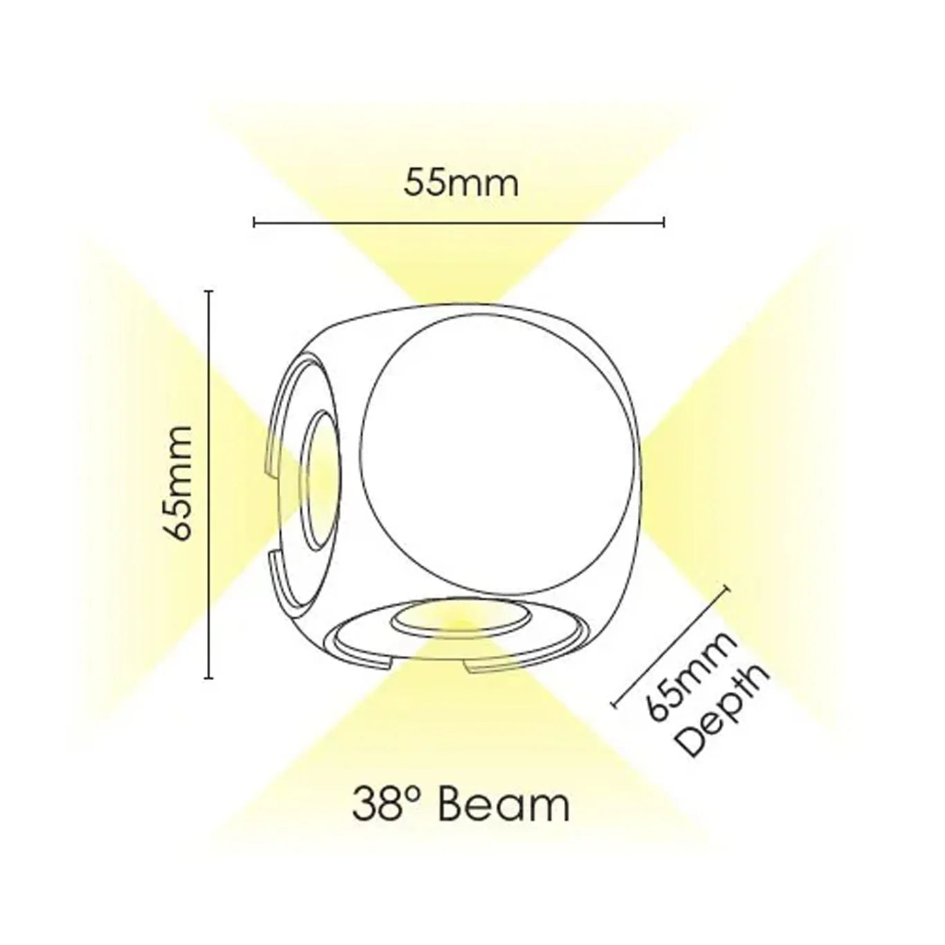Golden Up & Down Wall Light – Warm Yellow Lighting – Safqqa Egypt