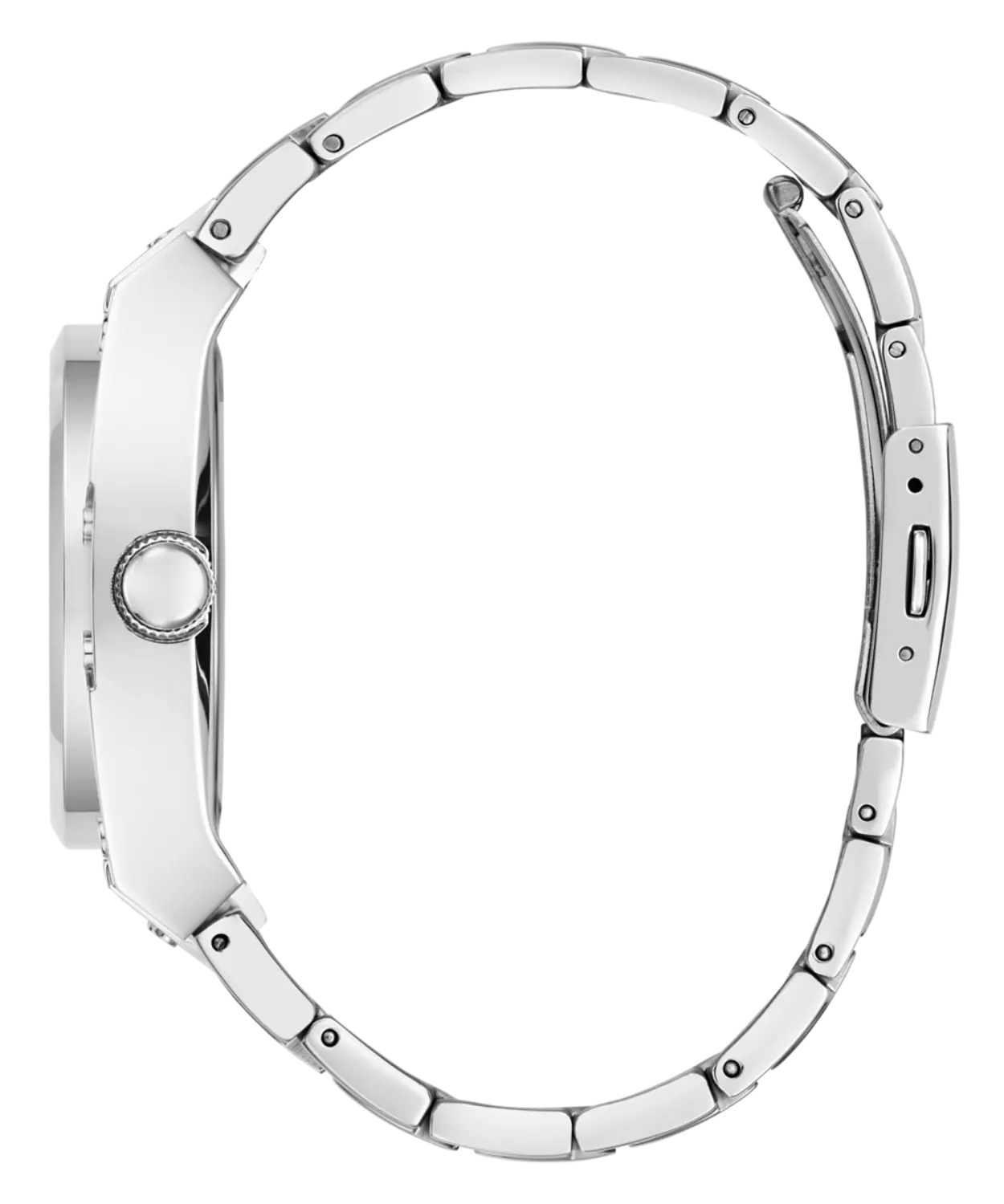 Guess Men's Silver Tone Stainless Steel Bracelet Watch